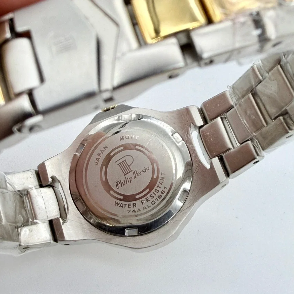 Philip Persio 74AAL01961 Womens Quartz Two-Tone Stainless Steel Blue Dial Watch